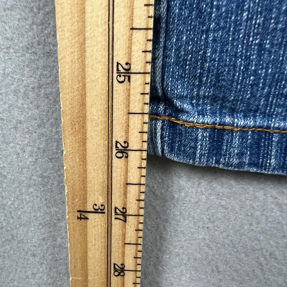 Vintage Bill Blass Women 14P Blue Wash Straight Leg Stretch Slub Denim Jeans UAE - Picture 8 of 9